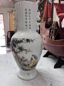 Chinese Famille Verte Porcelain Cong Vase