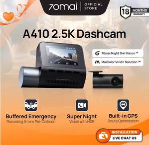 70mai A410 Dashcam (Depan + Belakang)