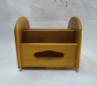 Vintage Wooden Napkin Holder Heart with Cut Out on