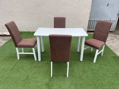 PK173 NEW * Meja Makan 4' Dining Table 1+4 Chair
