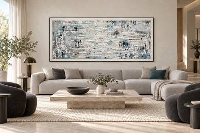 Arctic Rhythm – Textured Abstract Acrylic Wall Art