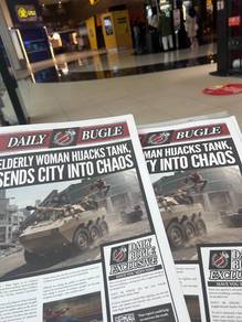 Poster spiderman week 4 dan Daily bugle newspaper