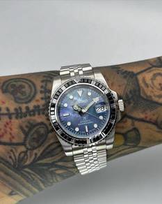 Custom Seiko Mod 40mm Black Pearl Diamond Yachtmas