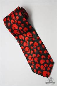 Halloween Symbol Skull RED Silk Cartoon Neck Tie