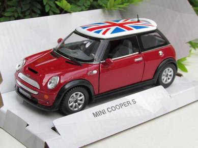 Kinsmart Diecast Car Mini Cooper S w/ UK flag Red