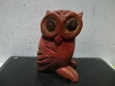 Vintage Handicraft  Wooden Owl