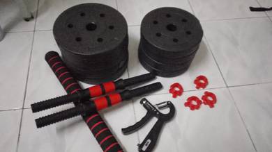 Dumbbells 15kg untuk dijual (kecuali hand grip)