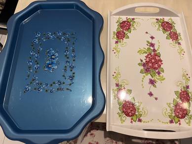 Take both Avon Floral Serving Trays