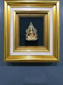 Thai Chinnarat Buddha in Golden Frame 6"x6-1/2