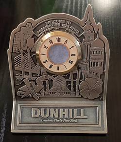 VINTAGE Collectables DUNHILL PEWTER TABLE CLOCK +