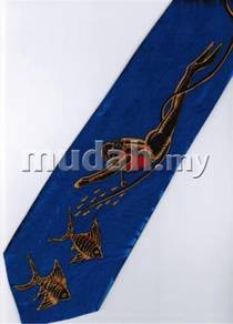 Fish Marine Life Diver Diving Novelty Neck Tie