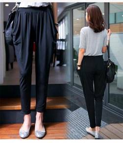 Black harlem plus size long pants OL office formal