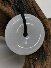 Ice White Jadeite Jade Harmony Buckle Pendant