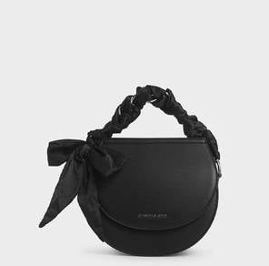 Charles Keith Satin Scarf Semi Circle Bag
