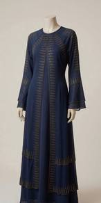 Gaun Pesta Navy Elegan Saiz 54 - Rekaan Mewah Berk