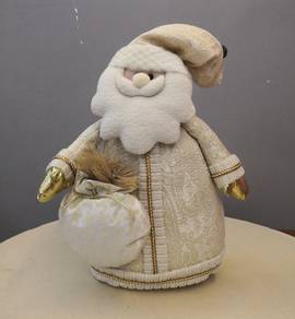 Christmas cream gold santa soft toy