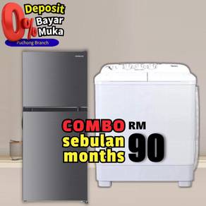 Combo Set Aircond Peti Sejuk Mesin Basuh TV Fridge