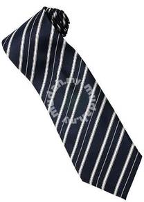 EDB3 Blue White Quality Striped Formal Neck Tie