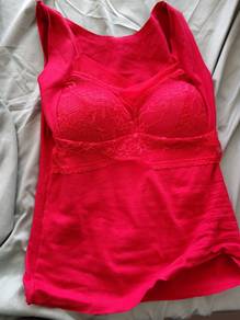 Body hugging red bra 
