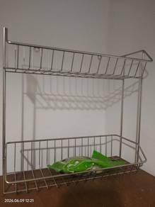 2-Tier Metal Wire Storage Shelf Rack