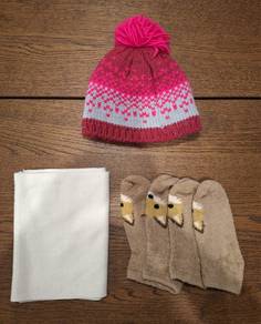 Winter set hat, scarf, socks for a lady (Preloved)