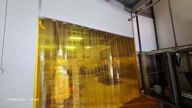 Ribbed PVc Strip Curtain Yellow Color