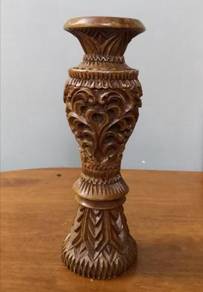 Antique wooden ornate vase