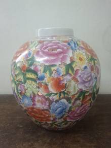 粉彩百花不落地花鸟纹瓷罐｜Chinese Famille Rose Millefleurs Porc