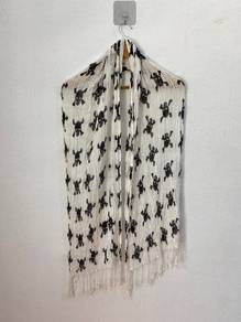 Vintage Sheer All-Over Skull Print Scarf