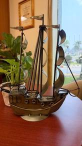 Preloved Metal Sailing Ship Model
