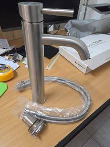 Stainless steel basin mixer