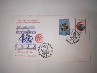 FDC Stamp Turkish Cyprus 1988 RedCross/RedCrescent