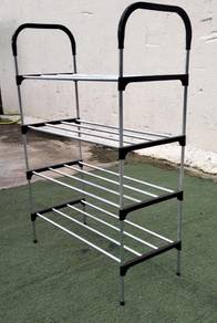 SR02-4  NEW  Rak Kasut Besi 4 tier Steel Shoe Rack
