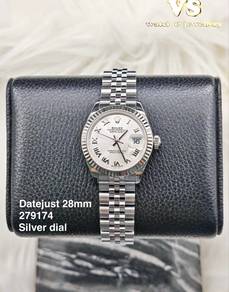 Rolex Datejust 28mm 279174 silver romans full set