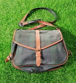 Vintage messenger checkered sling bag