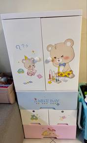 Kids Wardrobe Cabinet Cute Bear - Good Condition