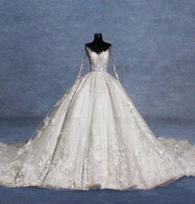 White long sleeve wedding dress gown RBMWD0193