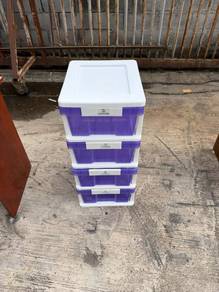 4 Tier Plastic Drawer Cabinet Laci Rack