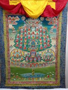 HandPainted Thangka Kagyu Refuge Tree [125 x219cm]