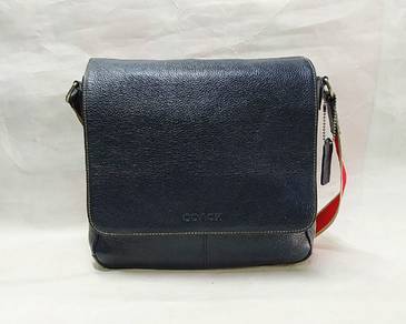 Coach Navy Blue Leather Messenger Bag