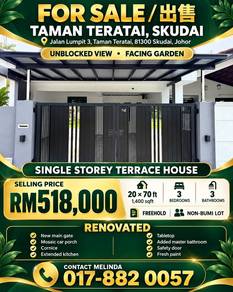 1-storey Terraced House For Sale in Skudai,JHR