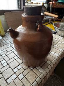 Vintage antique water jar pitcher stoneware deco