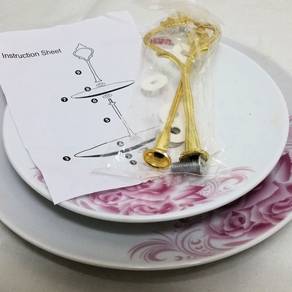 DIY 2-Tier Cake Stand with Floral Plates x 2