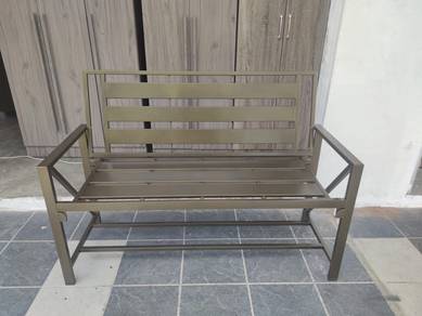 4Ft Metal Bench Chair With Back