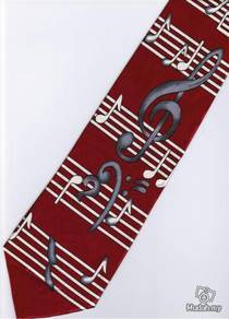 Musical Notation Note Music RED Cartoon Neck Tie
