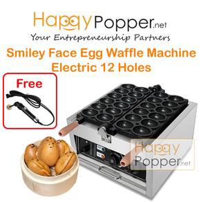 Smiley Face Egg shape Waffle Maker Machine Electri