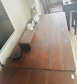 Custom - made dark brown teak wood tv cabinet