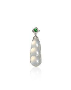 750 WHITE GOLD DIAMOND & JADE Pendant (EC00132WGP)