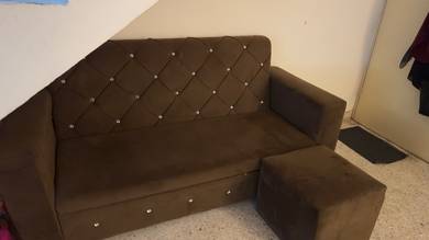 Sofa 3seater L shape ( Dark Brown )