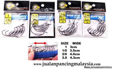 Seahawk Worm Soft Plastic Hook Leaded X2 Strong